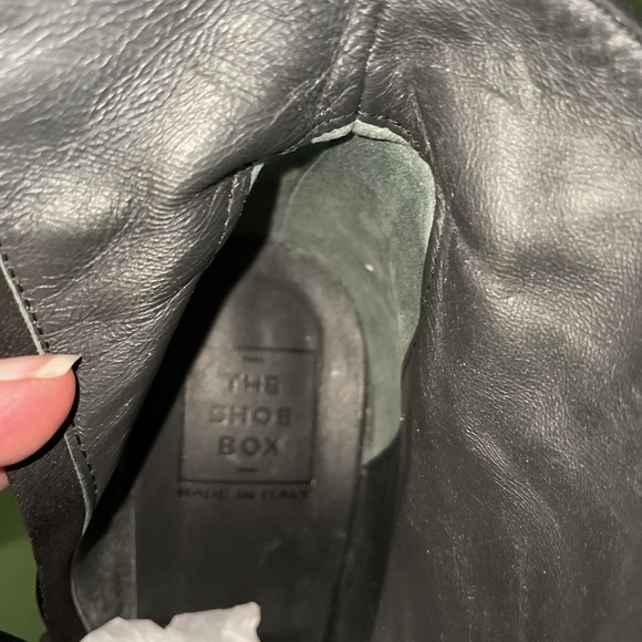 The Shoe Box NYC Big Buckle Chunky Heel Boots in Black Suede *Italy* - Picture 12 of 13